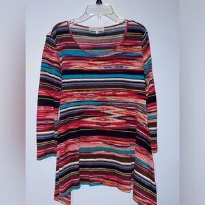 💋Jones New York Striped Knit Top